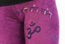 Anahata Burnout Red Yoga Leggings, Cotton, Full Length High Waist