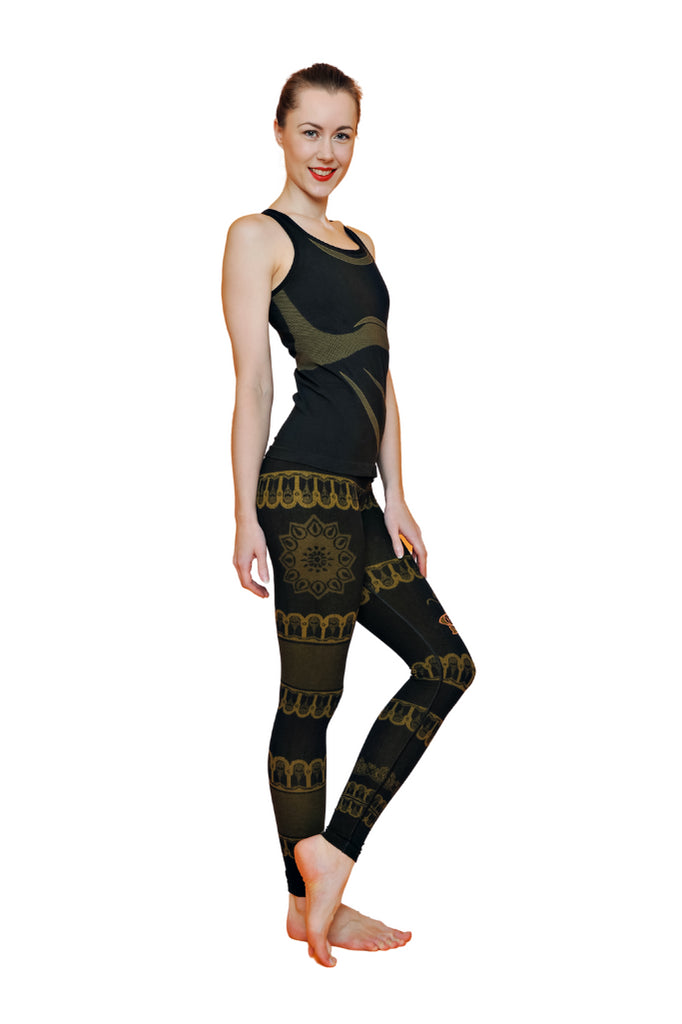 Bhakti Organic Black Yoga Outfit Seamless Vest And Leggings Set