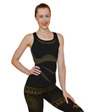 Bhakti Organic Black Yoga Outfit - Seamless Vest And Leggings Set