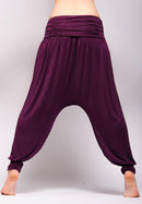 Comfort Flow Loose Yoga Pants - Plum, Harem, Viscose