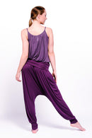 Comfort Flow Purple Yoga Outfit - Harem Pants, Support Top Set