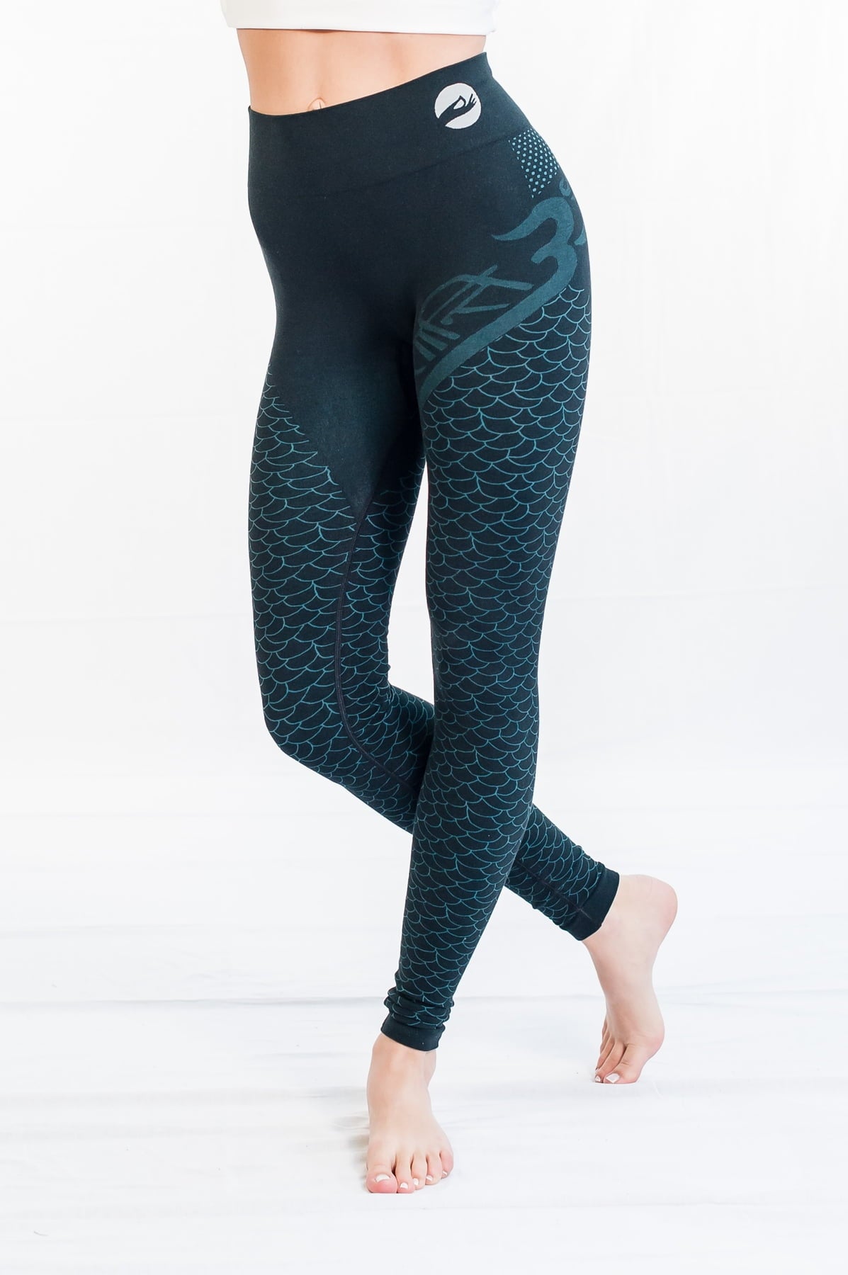 Shanti Om Organic Seamless Yoga Leggings Full Length Mermaid