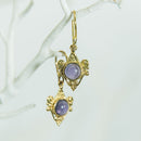 Amethyst in Brass Earrings