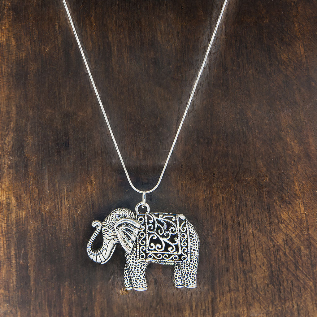 Metal Large Elephant Lucky Necklace