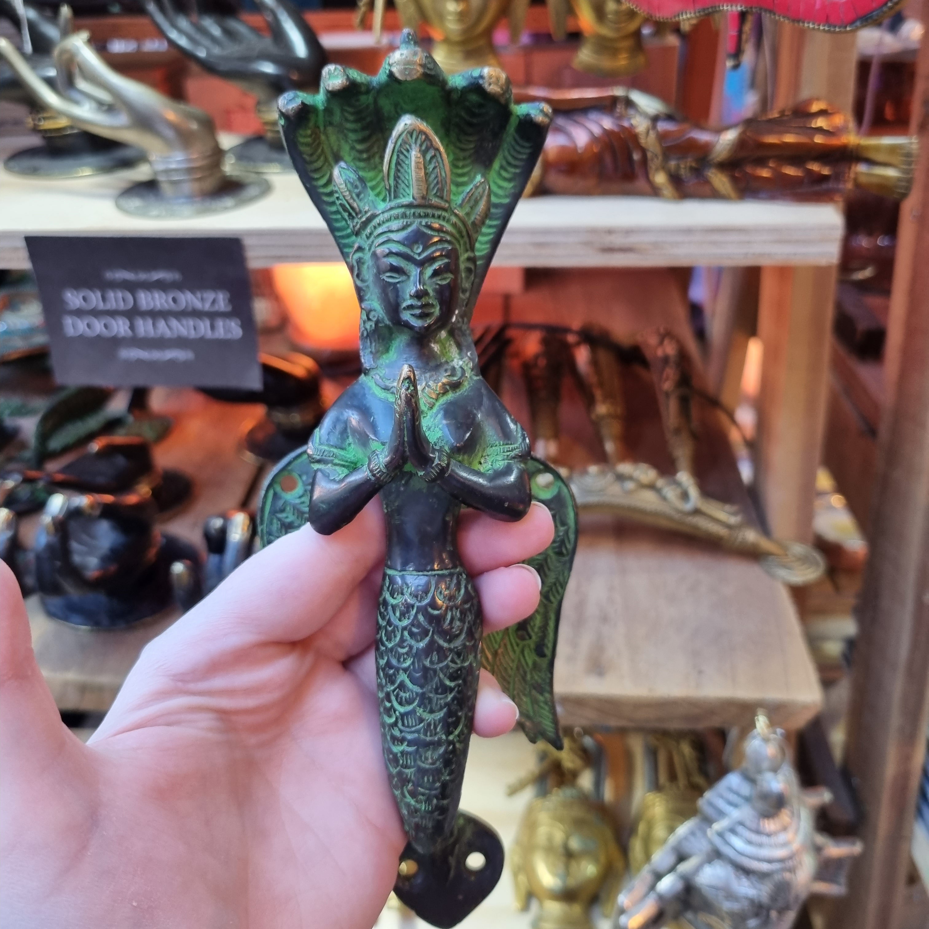 Naga Fairy Door Handle, Brass with Antique Finish