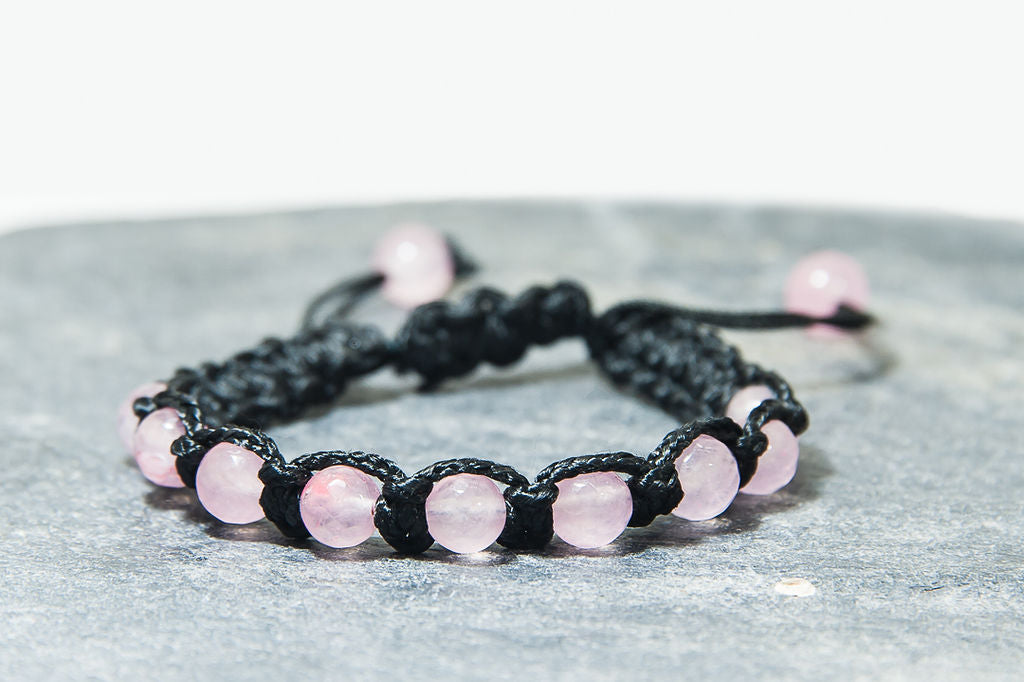 Rose Quartz Woven Bracelet