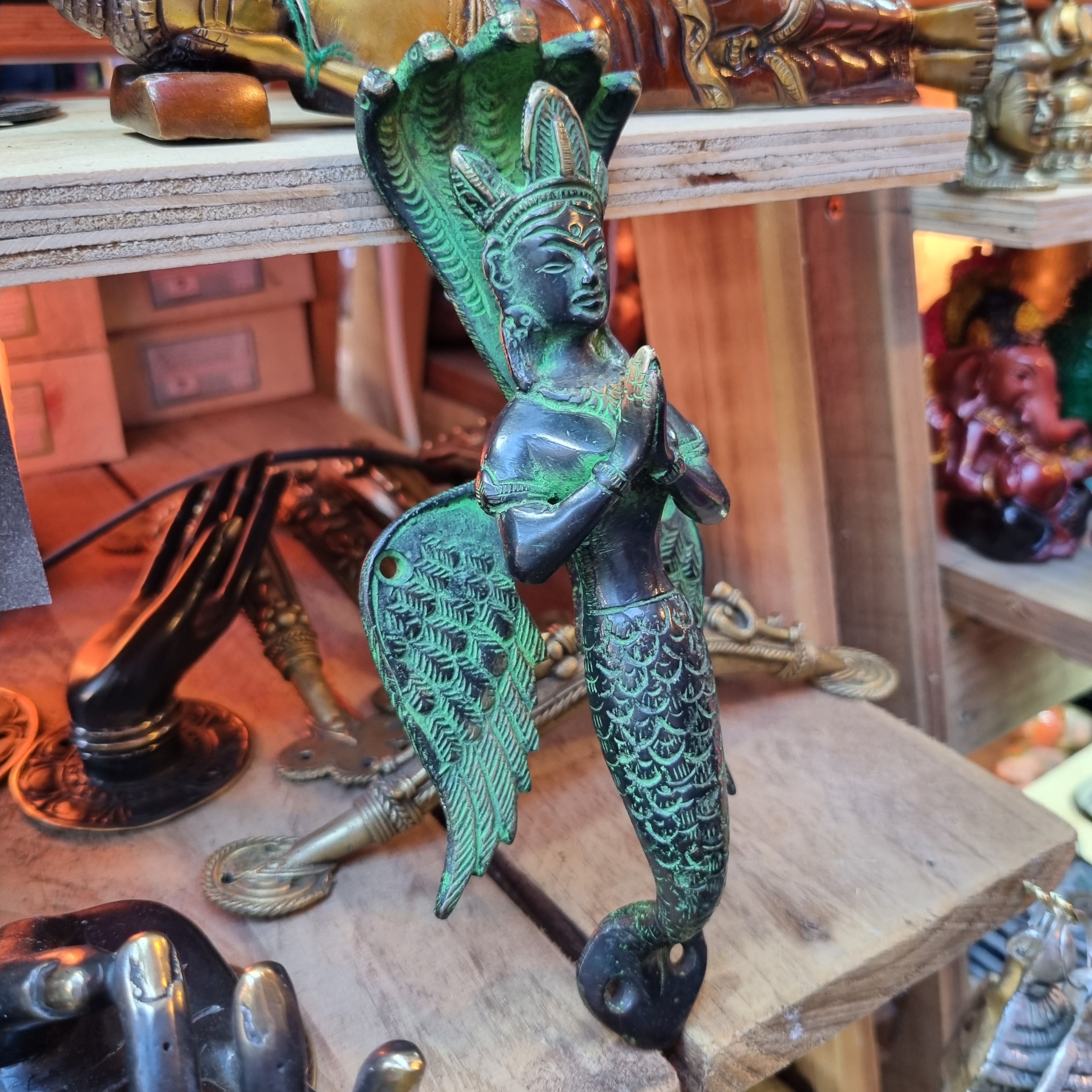 Naga Fairy Door Handle, Brass with Antique Finish