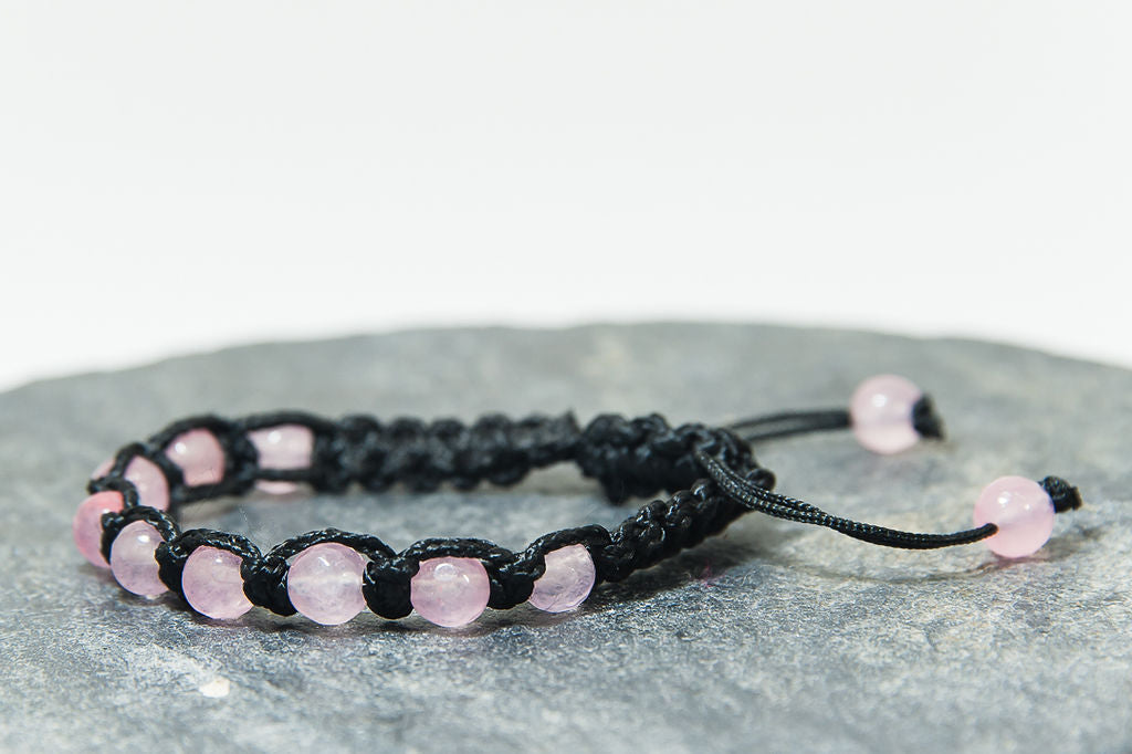 Rose Quartz Woven Bracelet