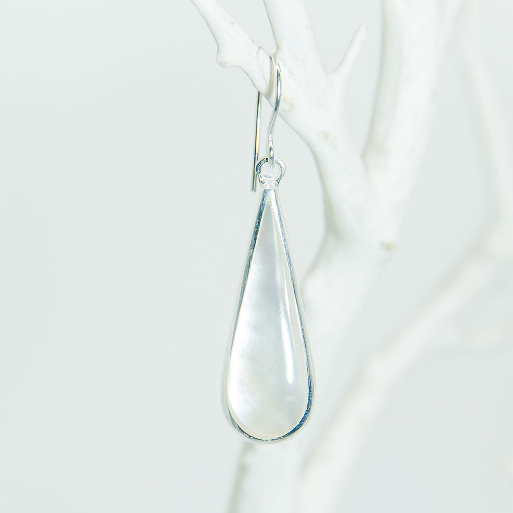 Bali Silver Abalone Shell Earrings