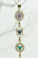 Chakra Brass Pendant with Stones