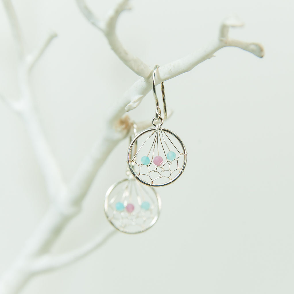 Sterling Silver Dream Catcher Earrings
