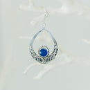 92.5% Bali Silver Earrings with Blue Stone
