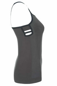Ananda Seamless Bamboo Yoga Top, Moisture Wicking, Grey