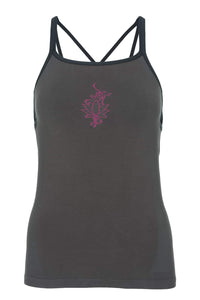 Ananda Seamless Bamboo Yoga Top, Moisture Wicking, Grey