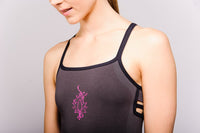 Ananda Seamless Bamboo Yoga Top, Moisture Wicking, Grey