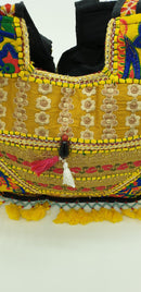 Artisan Large Recycled Yellow Hippy Patchwork Handbag