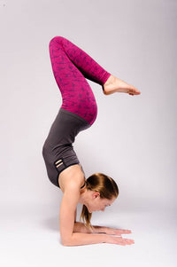 Ashtanga Organic Full Length Yoga Leggings, Seamless, High Waist, Pink