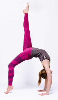 Ashtanga Organic Full Length Yoga Leggings, Seamless, High Waist, Pink