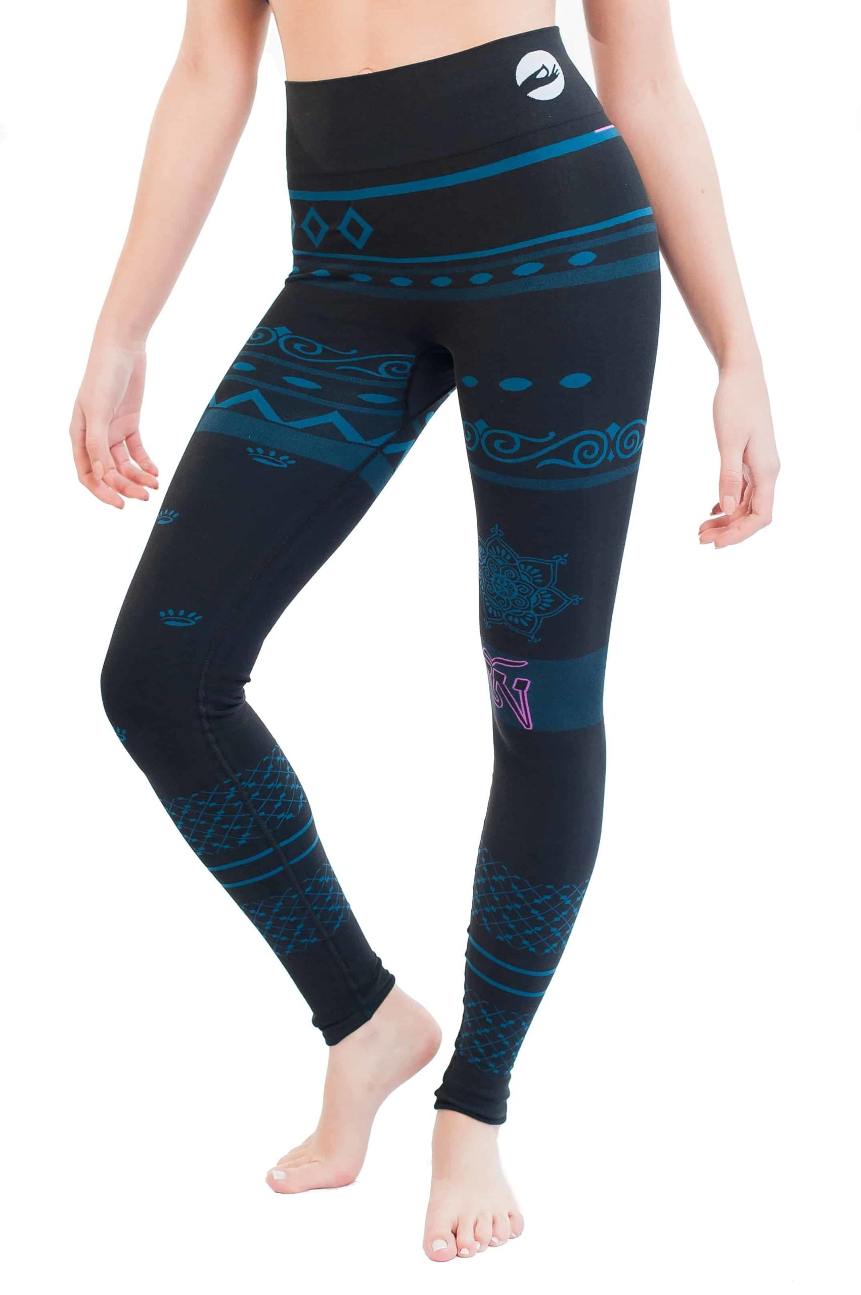 Balance Seamless Organic Yoga Leggings Full Length Blue Black