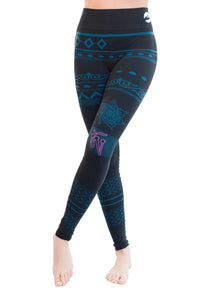 Balance Seamless Organic Yoga Leggings Full Length - Blue/Black
