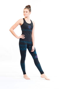 Balance Seamless Organic Yoga Leggings Full Length - Blue/Black