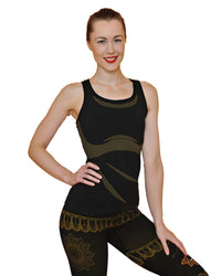 Bhakti Organic Black Yoga Outfit - Seamless Vest And Leggings Set