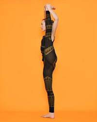 Bhakti Organic Black Yoga Outfit - Seamless Vest And Leggings Set