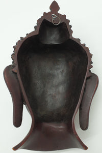 Carved Buddha Head Mask Wall Hanging - Ceramic, Hand Engraved