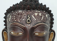 Carved Buddha Head Mask Wall Hanging - Ceramic, Hand Engraved