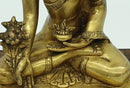 Cast Bronze Medicine Buddha Statue With Covered Base