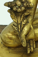 Cast Bronze Medicine Buddha Statue With Covered Base