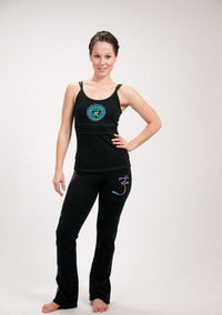 Chakra Hand Painted Yoga Top Camisole Black