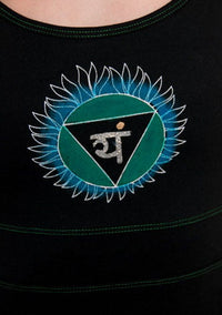 Chakra Hand Painted Yoga Top Camisole Black