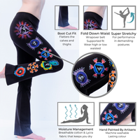 Chakra Yoga Pants - Hand Painted, Black