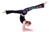Chakra Yoga Pants - Hand Painted, Black