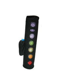 Chakra Yoga Mat Bag - Black, Embroidered