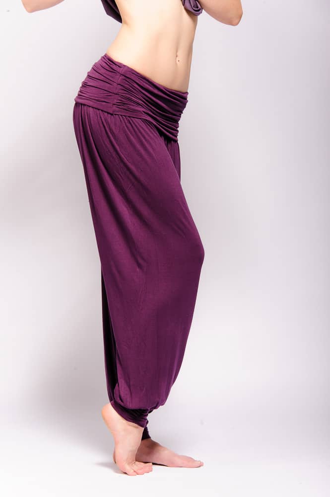 Comfort Flow Loose Yoga Pants Plum Harem Viscose Yogamasti