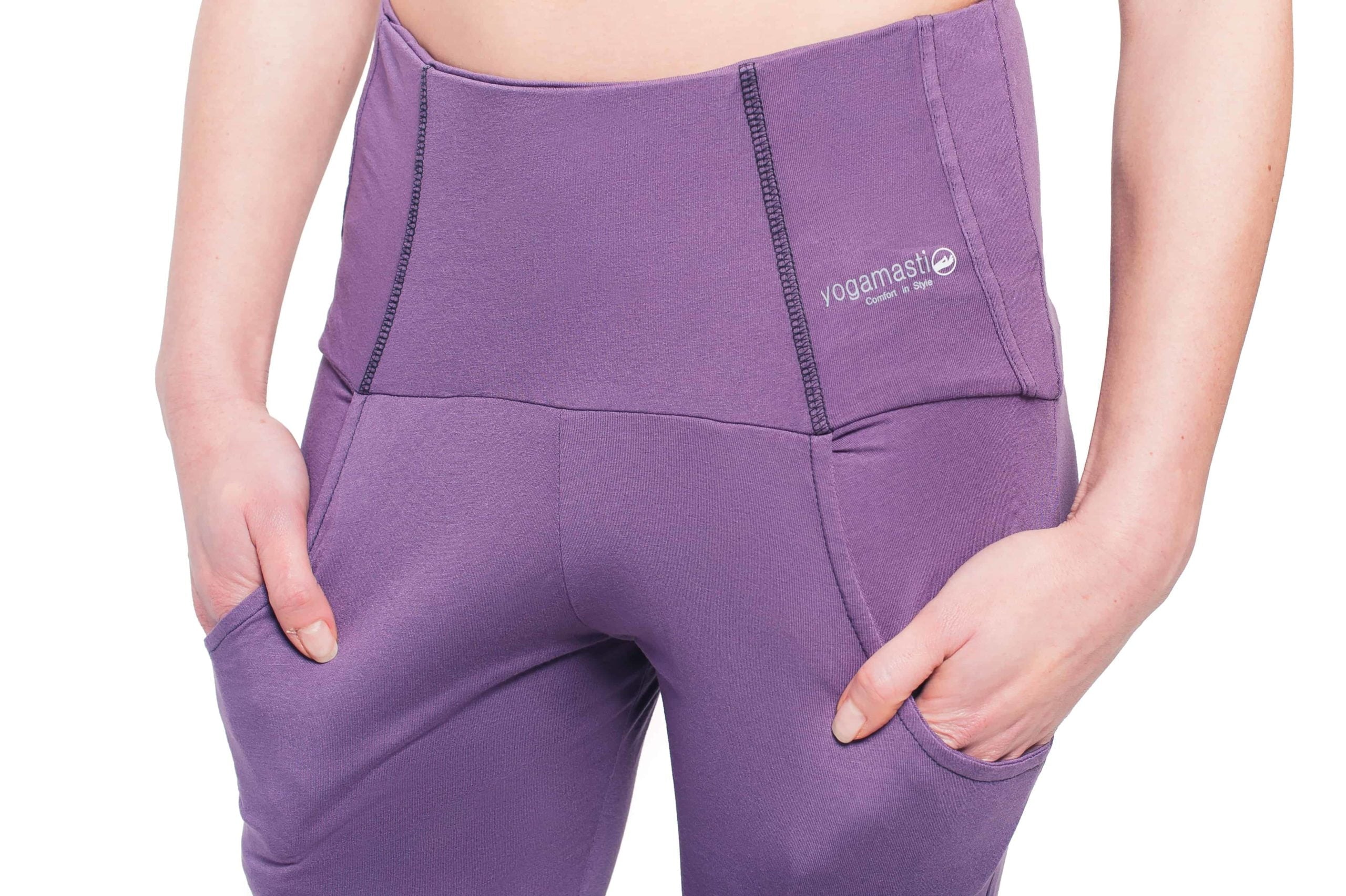 Easy Fit Yoga Leggings With Pockets, Full Length, Lavender