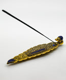 Gold Elephant Incense Holder With Mosaic Detail