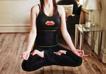 Lotus Hand Painted Yoga Top Camisole - Black