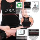 Lotus Yoga Vest Top - Organic, Black, Moisture Wicking