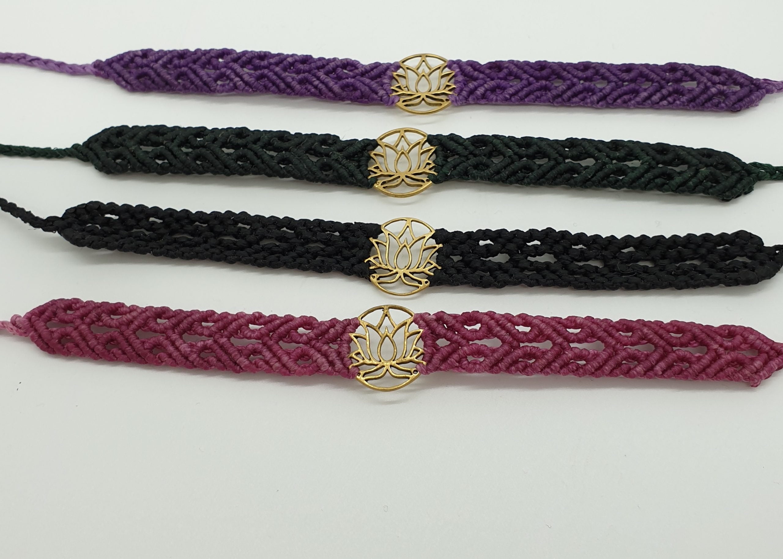 Macrame Lotus Yoga Bracelet Or Anklet - Random Colour