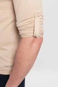 Men's Organic Chakra  T Shirt - Khaki, Handpainted