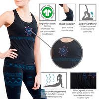 Namaste Black Seamless Yoga Top, Moisture Wicking, Supported