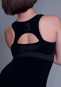 Om Seamless Yoga Top - Organic, Black, Moisture Wicking