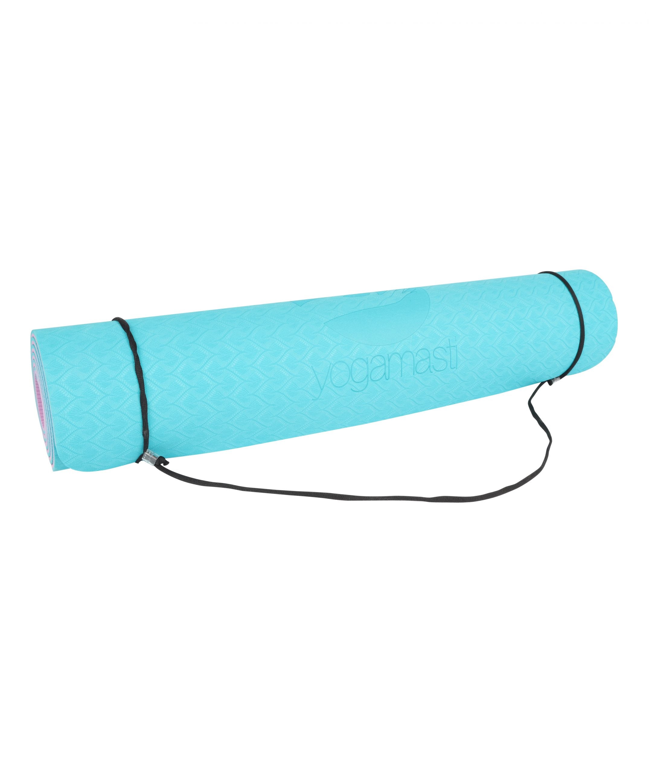 Practice Plus Sticky Extra Wide Yoga Mat - TPE, Aqua/Pink 6mm