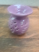 Purple Cut Work Ceramic Oil Burner