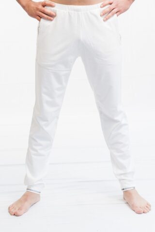 Slim Fit Yoga Pants for Men-White