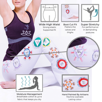 White Chakra Yoga Pants - Hand Painted, Boot Cut