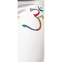 White Chakra Yoga Pants - Hand Painted, Boot Cut